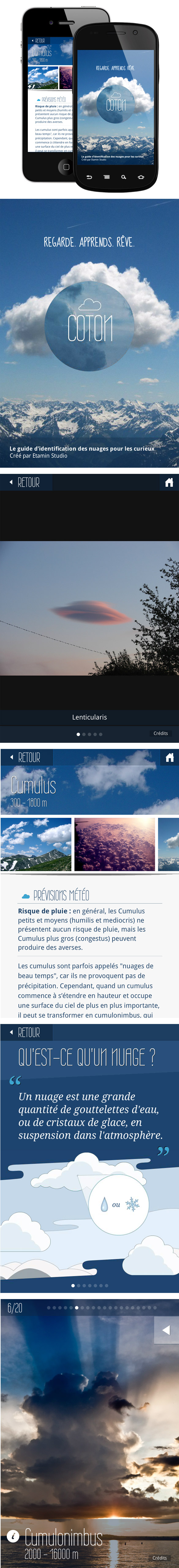 nuage2 Coton, une application mobile pour découvrir les nuages :)