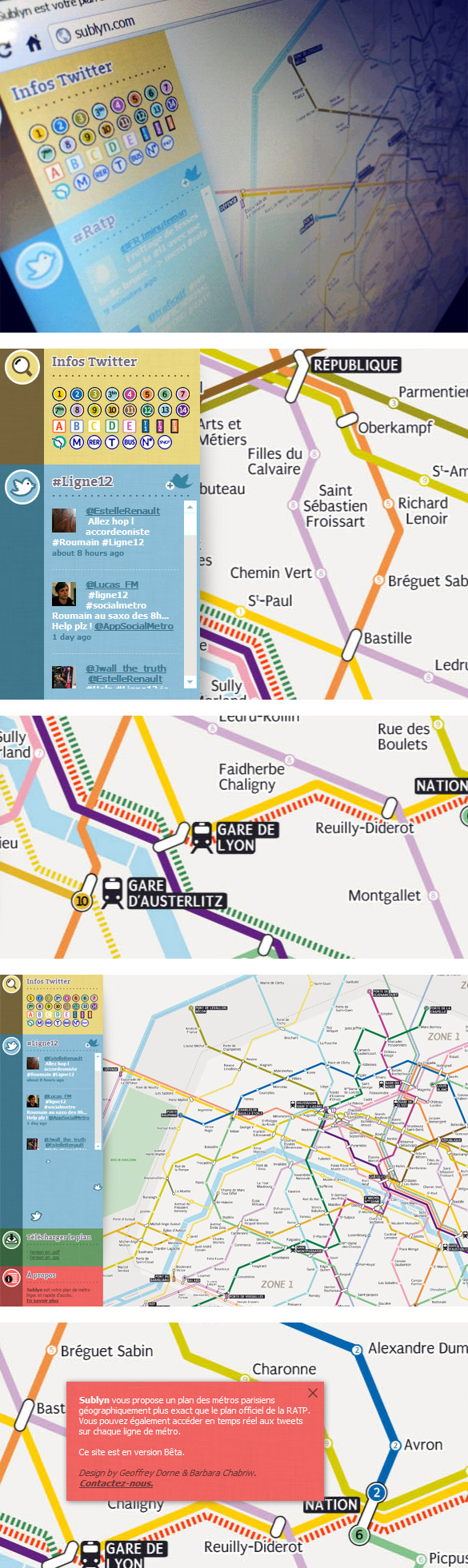 sub22 Sublyn, votre plan de métro parisien en HTML, tout léger et relié en temps réel à twitter !