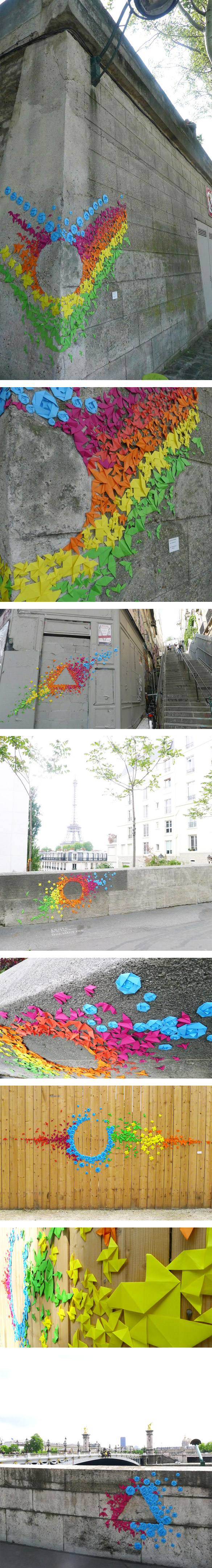 popup Les graffitis de papier à Paris sont signés Mademoiselle Maurice !